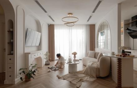 Cải Tạo Căn Hộ 135m2 H&agrave; Nội: Nghệ Thuật Của Những Đường Cong "Mượt M&agrave;" Với Chi Ph&iacute; 1 Tỷ Đồng