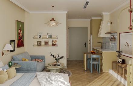 /cai-tao-can-ho-studio-30m2-phong-cach-retro-mau-vang-bo